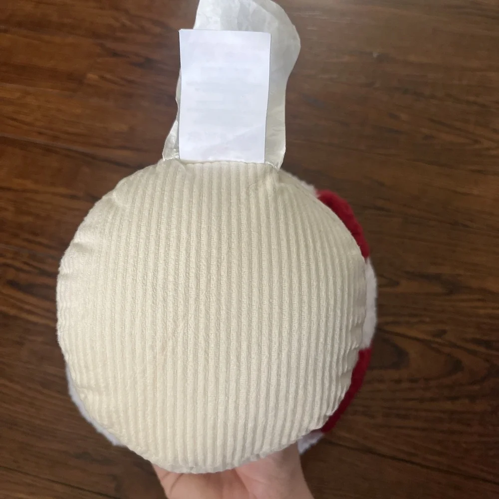 Cupcakes And Cashmere Peppermint Mushroom Pillow Holiday NEW 13 1/2